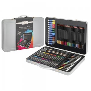 Set de desen si pictura 90 piese in cutie metalica Creative Craft, 42x27 cm Set de desen si pictura 90 piese in cutie metalica Creative Craft, 42x27 cm