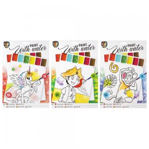 Set pictura acuarele Creative Craft pentru copii, file pretiparite si pensula Set pictura acuarele Creative Craft pentru copii, file pretiparite si pensula