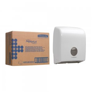 Dispenser pentru hartie igienica, mini-jumbo, Aquarius, alb Dispenser pentru hartie igienica, mini-jumbo, Aquarius, alb