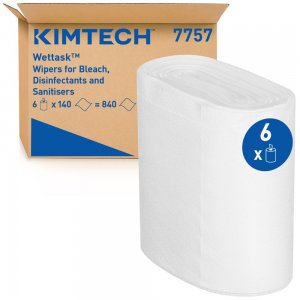 Lavete Kimberly-Clark KIMTECH Wettask, albe, 140 portii/rola, 6 role/bax Lavete Kimberly-Clark KIMTECH Wettask, albe, 140 portii/rola, 6 role/bax