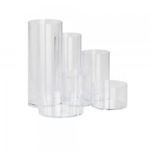 Suport instrumente de scris Maul, 6 compartimente, transparent Suport instrumente de scris Maul, 6 compartimente, transparent