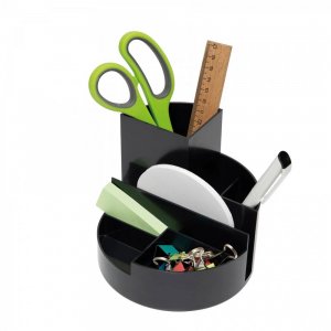 Suport pentru accesorii birou Maul, 6 compartimente, plastic reciclat, negru Suport pentru accesorii birou Maul, 6 compartimente, plastic reciclat, negru