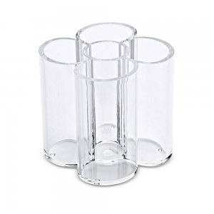 Suport instrumente de scris Maul, 5 compartimente sticla acrilica, transparent