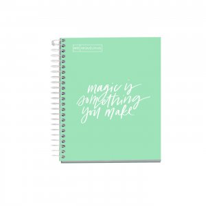 Caiet cu spira Miquelrius Messages, A6, matematica 100 file, verde menta Caiet cu spira Miquelrius Messages, A6, matematica 100 file, verde menta