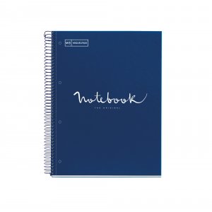 Caiet cu spira, Miquelrius, Emotion, A5, matematica, 120 file, coperta carton dur, albastru Caiet cu spira, Miquelrius, Emotion, A5, matematica, 120 file, coperta carton dur, albastru