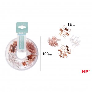 Set accesorii birou Main Paper, clipsuri 19 mm, clipsuri 10 0mm, agrafe, pioneze
