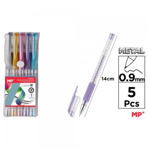 Set 5 rollere cu gel Main Paper, varf 0.9 mm, culori metalizate Set 5 rollere cu gel Main Paper, varf 0.9 mm, culori metalizate