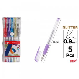 Set 5 rollere cu gel Main Paper, varf 0.9 mm, culori glitter Set 5 rollere cu gel Main Paper, varf 0.9 mm, culori glitter