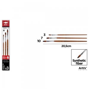 Set 3 pensule Main Paper, numarul 3, 7, 10, blister