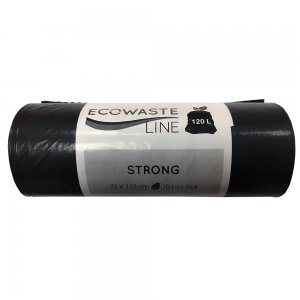 Saci menajeri LDPE, 120 l, negru, 10 bucati/rola Saci menajeri LDPE, 120 l, negru, 10 bucati/rola