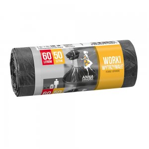 Saci menajeri HDPE, 60 l, negru, 50 bucati/rola Saci menajeri HDPE, 60 l, negru, 50 bucati/rola