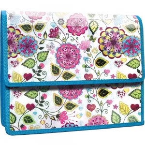 Mapa din plastic cu burduf, A4, design Flowers Mapa din plastic cu burduf, A4, design Flowers