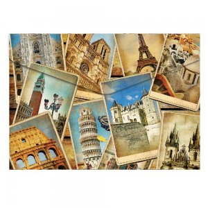 Buzunar plastic, inchidere cu capsa, A4, design Orase Buzunar plastic, inchidere cu capsa, A4, design Orase