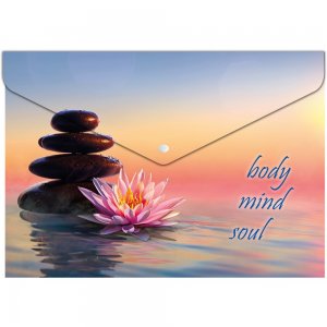 Mapa din plastic inchidere cu capsa, A5, design ZEN Mapa din plastic inchidere cu capsa, A5, design ZEN