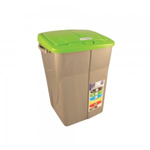 Cos Ecobin pentru colectare selectiva a deseurilor, 45 l, verde