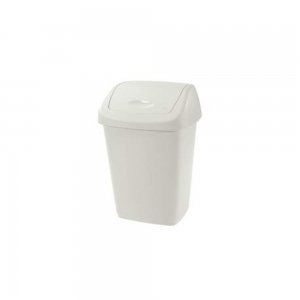 Cos pentru gunoi, Aurora, 15 l, capac batant, plastic, crem