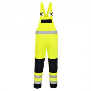 Pantaloni cu pieptar HI-VIZ multinorm, galben/albastru, marimea L Pantaloni cu pieptar HI-VIZ multinorm, galben/albastru, marimea L