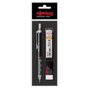 Set Rotring creion mecanic 1.0, diverse culori, mina 1.0, radiera