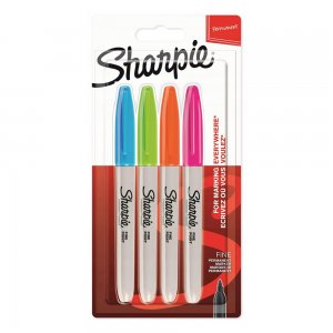 Set marker permanent Papermate, Sharpie, 4 culori, vivid Set marker permanent Papermate, Sharpie, 4 culori, vivid