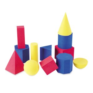 Set 12 figuri geometrice din spuma, dimensiune 6 cm