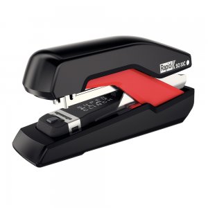 Capsator plastic Rapid Supreme Omnipress SO30 Half Strip, 30 coli, capsare plata, cutie, rosu-negru Capsator plastic Rapid Supreme Omnipress SO30 Half Strip, 30 coli, capsare plata, cutie, rosu-negru