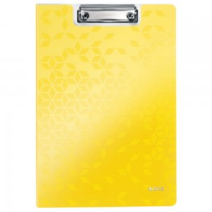 Clipboard Leitz WOW, dublu, polyfoam, A4, 100 coli, galben