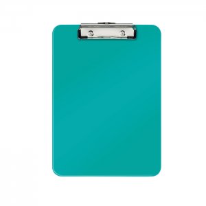 Clipboard Leitz WOW, simplu, PS, A4, 100 coli, turcoaz