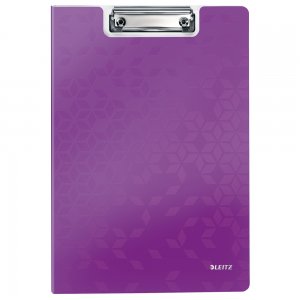 Clipboard Leitz WOW, dublu, polyfoam, A4, 100 coli, mov