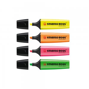 Textmarker Stabilo Boss, varf 2-5 mm, 4 culori/set ( galben, portocaliu, verde, roz) Textmarker Stabilo Boss, varf 2-5 mm, 4 culori/set ( galben, portocaliu, verde, roz)