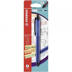 Pix cu gel Stabilo Palette, cu mecanism, varf 0.4 mm, albastru, blister Pix cu gel Stabilo Palette, cu mecanism, varf 0.4 mm, albastru, blister