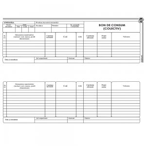Bon consum colectiv, 2/A4, 100 file, fata-verso, 3 bucati/set Bon consum colectiv, 2/A4, 100 file, fata-verso, 3 bucati/set