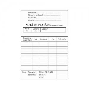 Nota plata A6, C100, 3 bucati/set Nota plata A6, C100, 3 bucati/set