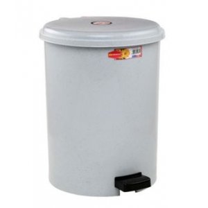 Cos de birou cu pedala, 10 l, plastic, alb