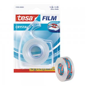 Banda adeziva cu dispenser, Tesa, Film Crystal, 33 m x 19 mm Banda adeziva cu dispenser, Tesa, Film Crystal, 33 m x 19 mm