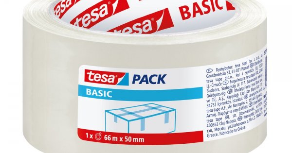 Banda adeziva pentru ambalare Tesa 66 mm x 50 m, transparent. Descopera ...