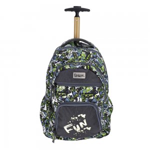 Troller Manal, 3 compartimente, design verde cu negru Troller Manal, 3 compartimente, design verde cu negru