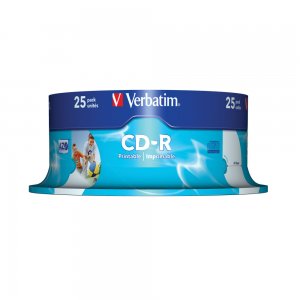CD-R printabil Verbatim, 52x, 700 MB, 25 bucati/cake CD-R printabil Verbatim, 52x, 700 MB, 25 bucati/cake