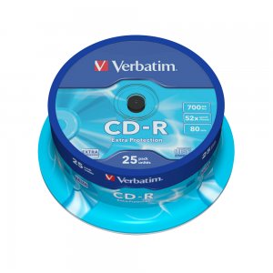 CD-R Verbatim, 52x, 700 MB, 25 bucati/cake CD-R Verbatim, 52x, 700 MB, 25 bucati/cake
