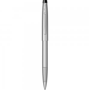 Pix cu mecanism Scrikss Chrome, corp metalic, varf M, scriere albastra