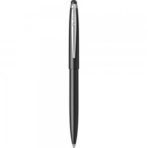 Pix cu mecanism Scrikss Stylus Matt Black, negru touch vf M scriere albastra