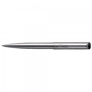 Pix cu mecanism Parker Vector, varf 0.8 mm, corp inox, accesorii cromate