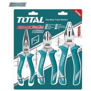 Total - Set Clesti 3 Buc (cleste Patent 8 / 200mm, Clestie Taietor 7/ 180 Mm, Cleste Cu Varf Ascutit 6 / 160 Mm) - Cr-v (industrial) Total - Set Clesti 3 Buc (cleste Patent 8 / 200mm, Clestie Taietor 7/ 180 Mm, Cleste Cu Varf Ascutit 6 / 160 Mm) - Cr-v (industrial)