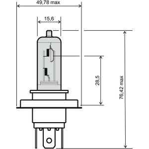 Bec Far H4  - 12v 18/18w (3 Picioare)