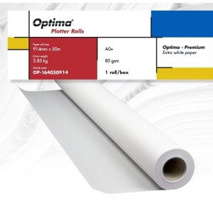 Rola Plotter A0+, 80gr, 914mm X 50m, Optima - Premium Rola Plotter A0+, 80gr, 914mm X 50m, Optima - Premium