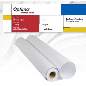 Rola Plotter A1, 80gr, 594mm X 50m, Optima - Premium Rola Plotter A1, 80gr, 594mm X 50m, Optima - Premium