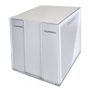 Cub Hartie Alba 9x9x9cm, Cu Suport Plastic, Aurora