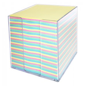 Cub Hartie Color 9x9x9cm, Cu Suport Plastic, Aurora