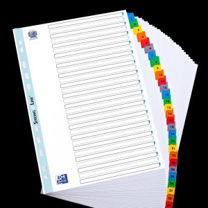 Index Carton Numeric Oxford A4 1-31, 20 File/set, 170g/mp, 11 Perforatii Pentru Indosariere, Include Cuprins, Culoare Alb Cu Margine Color Index Carton Numeric Oxford A4 1-31, 20 File/set, 170g/mp, 11 Perforatii Pentru Indosariere, Include Cuprins, Culoare Alb Cu Margine Color