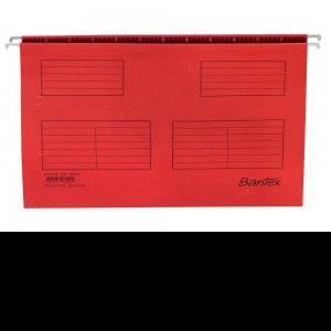 Dosar Suspendat Bantex Flex A4, Capacitate 100 File, Bagheta Metalica, Carton Blue Angel, Include Eticheta Si Porteticheta 5 Cm, Culoare Rosu