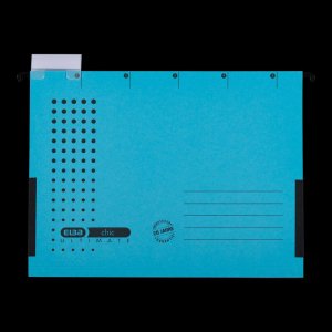 Dosar Suspendat Cu Burduf Elba Ultimate A4, Carton 240g/mp, Blue Angel, Capacitate 330 File, Porteticheta, Culoare Albastru